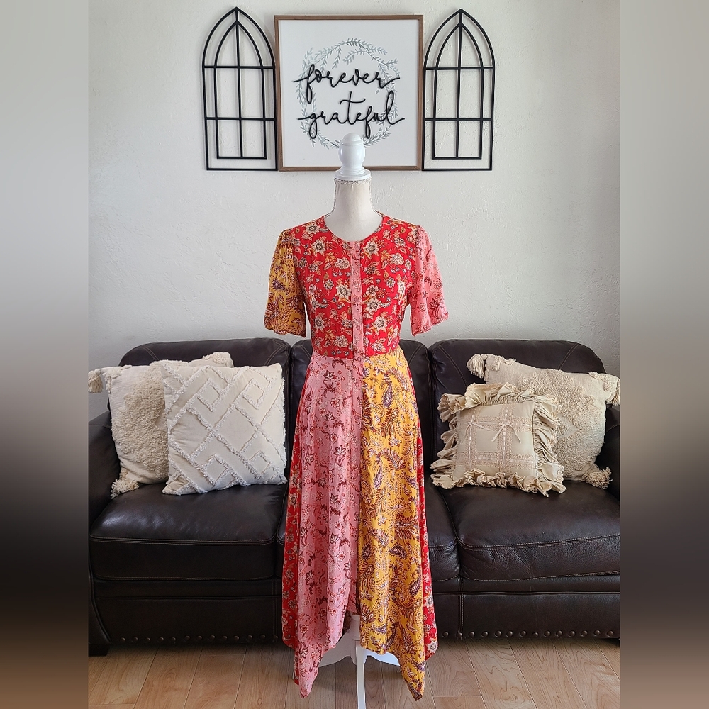 Zara Patchwork Boho Chic Asymmetrical Handkerchie… - image 2